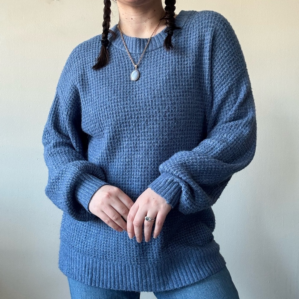 American Eagle Outfitters Textured Blue Sweater